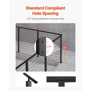 Palo per Ringhiera Angolare in Acciaio Inox 36x1x2 Pollici con Fori Pre-Forati a L per Scale - Product Image 4