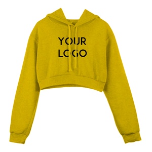 Sudadera corta con capucha para mujer, Top corto liso para gimnasio y Fitness, color blanco - Product Image 1
