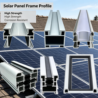 Profilé en aluminium extrudé haute résistance, section coupée sur mesure pour projet de construction de panneaux solaires