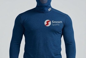 Camiseta de Manga Corta para Hombre, Cuello Redondo, Informal, Tejido Jersey, Transpirable, Poliéster/Algodón, Secado Rápido, Color Azul Sólido - Product Image 3