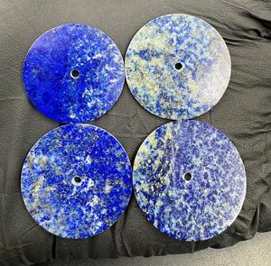 Pierre précieuse naturelle Lapis Lazuli bleu, cadran plat 31,5 mm, qualité excellente, pierre brute pour la fabrication de bijoux, perçage gratuit, AK Gems - Product Image 1