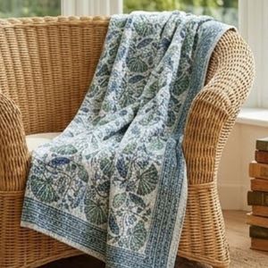 Fine Hand Block Printed Cotton Sanganer Kantha Queen Size <b>Throw</b> <b>Large</b> Width Handmade Indian Quilt Bedroom Home Textile Wholesale - Product Image 5