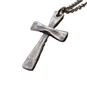 Collier croix pour hommes, pendentif en argent sterling, bijoux chrétiens faits à la main de style vintage rustique, cadeau pour lui par rf crafts - Product Image 1