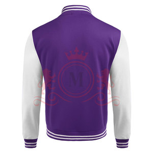 Top Trending Purple <b>White</b> Letterman <b>Jacket</b> Button Front Comfortable Fit Premium Everyday Clothing - Product Image 4