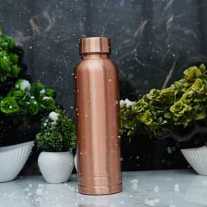 Pure Copper Water <b>Bottle</b> Lid Plain Design Large Capacity Portable Eco-Friendly Drinking Tumbler for Travel Gym Home Customer - Product Image 3