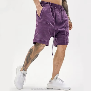 Pantalones cortos holgados ecológicos de estilo callejero para hombre, 410G, de rizo pesado, de cintura media, antiarrugas, transpirables con impresión Digital - Product Image 2