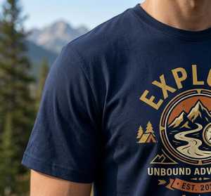 Camiseta Casual Clásica con Logo Frontal, Diseño a Cuadros, 100% Algodón Suave y Transpirable, Cuello Redondo, Manga Corta, 220g - Product Image 2