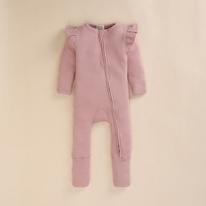 Blush Pink Premium Quality Bamboo Elastane Zip Romper Ropa de bebé - Product Image 1