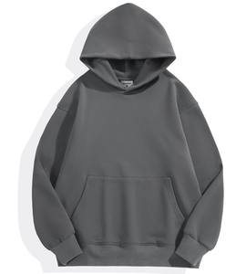 Men's <b>Navy</b> Blue Oversized Hooded <b>Sweatshirt</b> Solid Color Fleece Knitted Casual Pocket Design Autumn Eco-friendly 3D Pattern 100% - Product Image 6