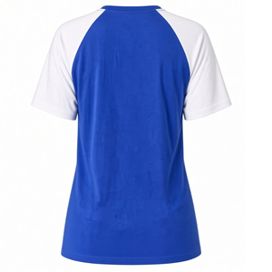 เสื้อยืดแขนยาวสีน้ำเงินรอยัลสำหรับผู้หญิง Zeta Phi Beta พร้อมป้ายปักไหมเชนีลสีขาวแบบกำหนดเอง เสื้อยืดคอตตอนเนื้อหนาคุณภาพพรีเมียม คอเสื้อทรงกลมแบบคัลเลอร์บล็อก - Product Image 2