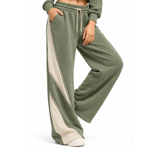 Womens Flare <b>Fleece</b> <b>Trousers</b> Warm Wide Leg Sweatpants Custom Supplier Wholesale OEM ODM Private Label Casual Winter Sportswear - Product Image 5