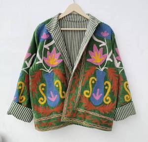 เสื้อแจ็คเก็ตผ้ากำมะหยี่ทำมือสำหรับผู้หญิง ลายดอกไม้ปักแบบซูซานี สไตล์โบฮีเมียน วินเทจ สำหรับฤดูใบไม้ร่วง/ฤดูหนาว - Product Image 3