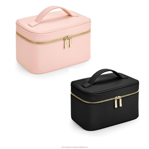 Vente en gros d'usine, sac cosmétique en toile écologique avec fermeture éclair, logo personnalisé imprimé, sacs de maquillage en toile - Product Image 5