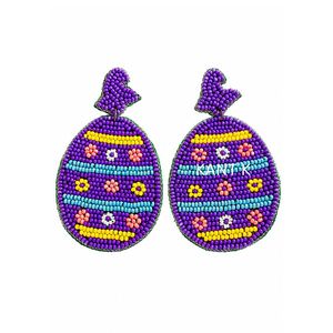 Pendientes de ángel hechos a mano con cuentas, azules, blancos y amarillos, para mujer - Product Image 6