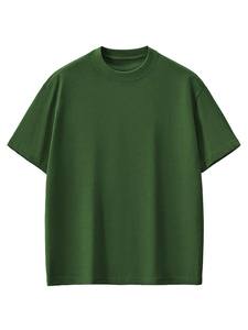 Men's Cotton <b>Bamboo</b> Fiber T-Shirts Custom Front Logo Design Rib O-neck Streetwear Blank T-shirt Worsted Fabric 260g Anti-Pilling - Product Image 3