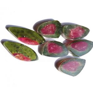 Venta al por mayor de turmalina de sandía bicolor natural en rodajas, increíble gema suelta para la fabricación de joyas - Product Image 4