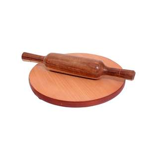 Wooden <b>Rolling</b> <b>Pin</b> & Pastry Board Chakla Belan for Smooth Chapati for Home Kitchen Use - Product Image 4