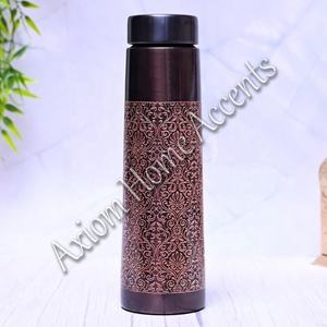 Durable <b>Copper</b> Water Bottle With Leak-Proof Cap and Ayurvedic Properties for Healthy Hydration Gym Bottle by Axiom Home Accents - Product Image 4