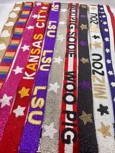 Custom Beaded Purse Strap Adjustable Personalized Bag Strap Clear Stadium Bags Game Day Gift <b>Camera</b> Strap - Product Image 4