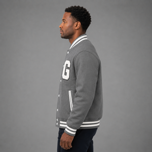 Veste universitaire pour homme, automne, logo personnalisé, manches longues, veste de baseball, veste de letterman, OEM, vente en gros - Product Image 4
