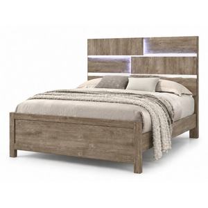 Cadre de lit plateforme contemporain King Size avec panneau asymétrique et sans sommier pour chambre d'amis BRP2220 Meubles - Product Image 2