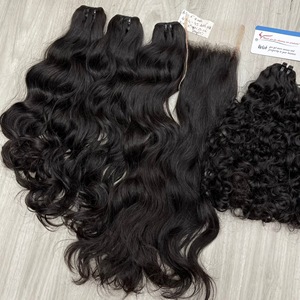 Lot de Cheveux Remy Tendance Noir Naturel Ondulé Double Trame Faite à la Machine Cheveux Humains Vietnamiens Pointes Épaisses Finition Haut de Gamme Prêt à l'emploi - Product Image 5