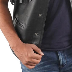 High Quality Custom Design Breathable Comfortable Style <b>Men's</b> Windproof Casual Short Sleeveless <b>Leather</b> Suede <b>Vest</b> - Product Image 3