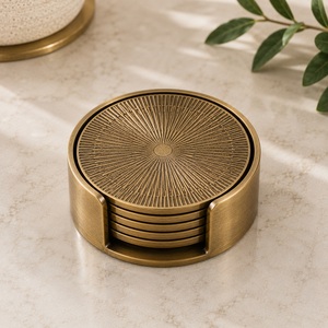 Heritage Lotus Brass <b>Coaster</b> Handcrafted Engraved Solid Brass Heat Resistant <b>Drink</b> <b>Coaster</b> Elegant Table Protection - Product Image 5