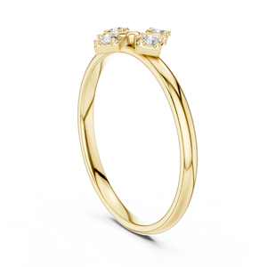 Anillo de oro macizo de 14k para mujer, con diamante de corte redondo minimalista inspirado en un brújula, ideal para regalo, compromiso, aniversario o boda. - Product Image 4