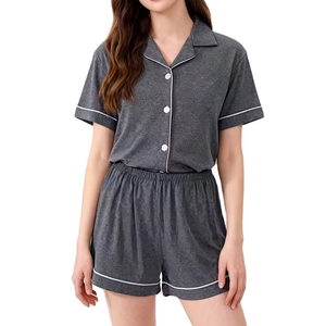 Elegant Animal Print Short Sleeve Front Luxury Women's Loose Full Length 100% Cotton Breathable Super Soft Pajama Bangladesh - Product Image 1
