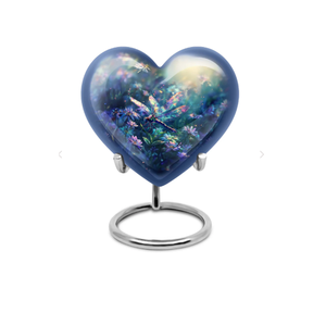 Urna Funeraria Decorativa en Forma de Corazón con Base y Bolsa de Terciopelo Gratis, para Cenizas Humanas, Urna de Cremación para Adultos, en Oferta - Product Image 1