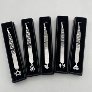 Private Label Professional Stainless Steel Eyelash Tweezers Gold Silver Cosmetic <b>Tools</b> Volume Eyelashes Extension Durable Fine - Product Image 3