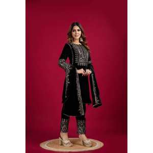 Top Designer Party Wear-Dupatta avec broderie Séquence Travail Taille XL - Product Image 6