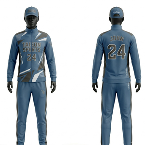 Mens Floor <b>Ball</b> <b>Track</b> Suit 290 GSM Premium Polyester Knit Blue Black White Athletic Panel Style Custom Embroidery Sublimation - Product Image 2