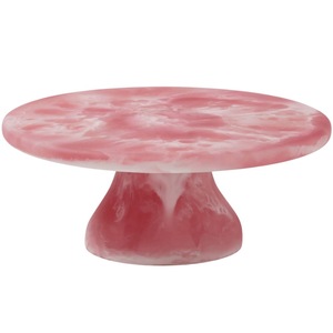 Support à gâteau en résine marbrée verte et blanche, non toxique, rond, pour présentation de desserts - Product Image 4
