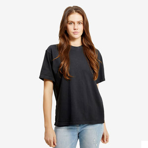 Camiseta de Cuello Redondo y Manga Corta al por Mayor, Camiseta Holgada de Color Sólido para Mujer - Product Image 1