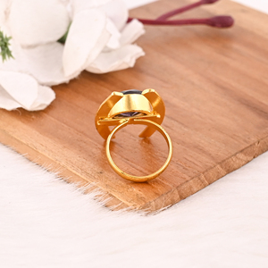 Purple Amethyst Hydro Stone Gold Plated Brass <b>Ring</b> Handmade Trendy Gemstone Jewelry for <b>Women</b> - Product Image 5