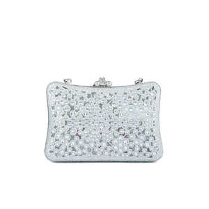 Silver Fancy <b>Evening</b> <b>Bag</b> Clutch P24192 - Product Image 1