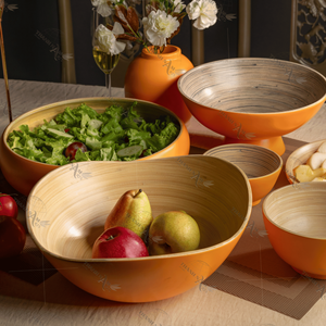 Tazones Desechables Ecológicos de Bambú Hilado de Vietnam, Diseño Clásico Personalizado, Tamaño D15H8, Capacidad de 10L, para Hogar, Cocina y Restaurante - Product Image 1