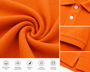 Custom <b>Orange</b> <b>Polo</b> Shirt for Men | Premium Polyester Embroidered Logo <b>Polo</b> | Breathable Quick Dry Corporate Uniform Shirt - Product Image 5