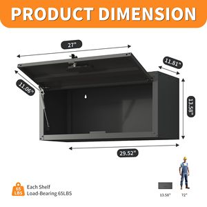 Armoire de rangement d'outils murale en métal robuste, en acier, pour garage et atelier, assemblage requis - Product Image 2