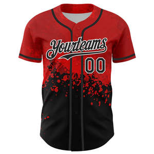 Ensemble uniforme de baseball d'équipe nationale imprimé par sublimation rouge/noir 2026, couleur personnalisée, 100 % polyester respirant, grandes tailles, vente en gros - Product Image 1