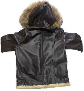 Blouson aviateur en cuir de vachette véritable de qualité supérieure, avec capuche amovible, doublure en peau de mouton, fermeture éclair, pour homme, automne - Product Image 3