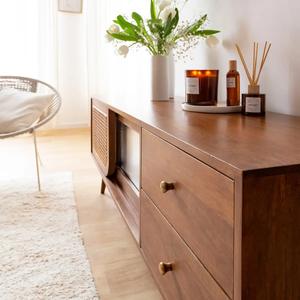 Mueble para TV Vandana Cresta Stellar en madera de mango y mimbre - Product Image 4