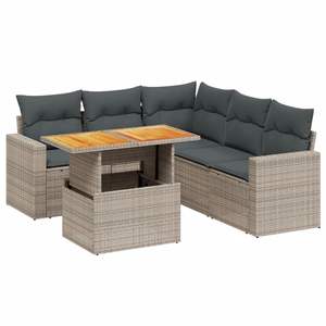 Conjunto de Sofá de Jardín de Ratán PE Gris con Reposabrazos Ajustables Grandes, Cómodo y Elegante - Product Image 2