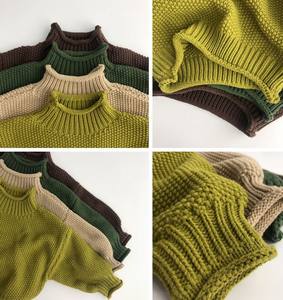 Sudadera Infantil Otoño Invierno, Ropa para Niños y Niñas, Estilo Coreano Retro, Tejida, 100% Algodón, Lona Sólida - Product Image 6