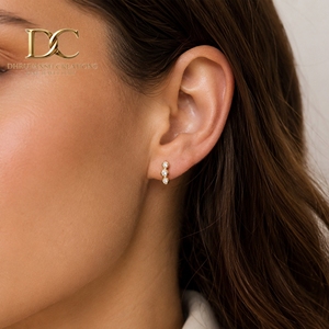 Pendientes de Diamantes Cultivados en Laboratorio de Oro Sólido de 9k con Diseño Elegante de Última Moda, Corte Brillante, Certificados, Joyería Fina de Lujo para Mujer - Product Image 6