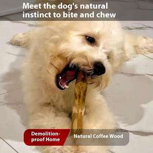 EXPAD Natural Coffee Wood Eco-Friendly Dog Chew Toy <b>Bite</b>-Resistant Interactive Teether Sticks Boredom Buster Bad Breath Relief - Product Image 4