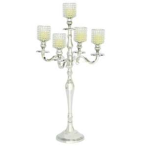 Chrome Crystal <b>Globe</b> Stand Candelabra With Crystal T-<b>lights</b> Cups Home Christmas Decoration Durable Metal Finish - Product Image 3