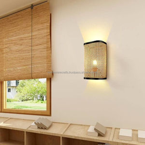 Eco Friendly Handmade Rattan Wall Lampshade Decorative Lighting Fixture Wholesale Durable Lightweight from Vietnam - Product Image 4
